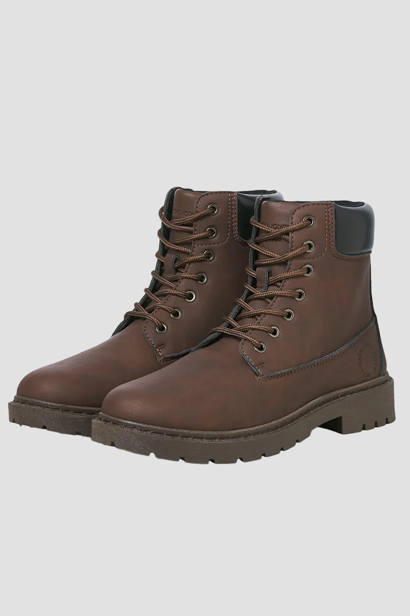 Jack & Jones Ainsworth PU Boots Brown Stone - Image 2