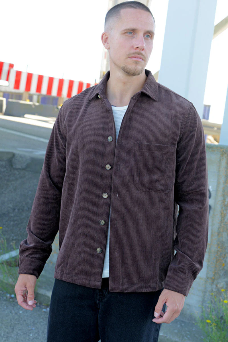 ONLY & SONS Tile Corduroy Hemd Coffee Bean - Image 3