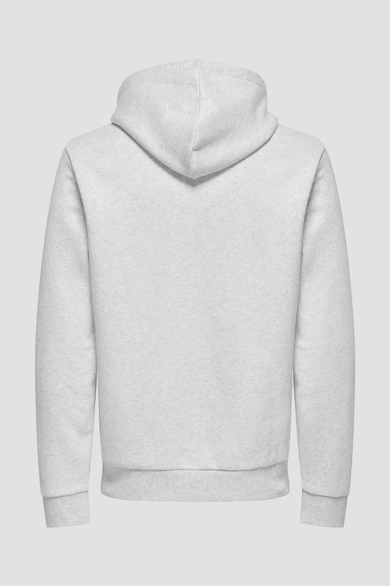 ONLY & SONS Ceres Hoodie Sweat Super Light Grey Melange - Image 8