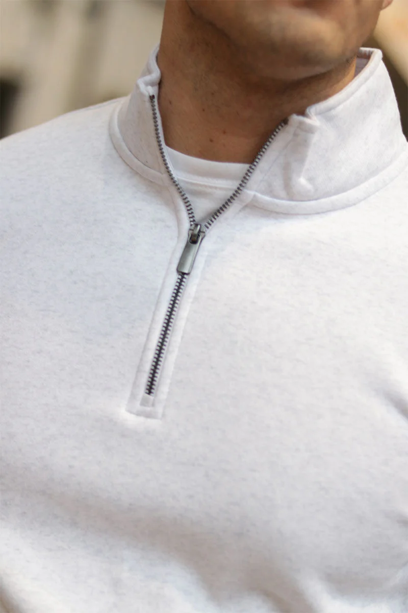 ONLY & SONS Ceres Half Zip Sweat Super Light Grey Melange - Image 4