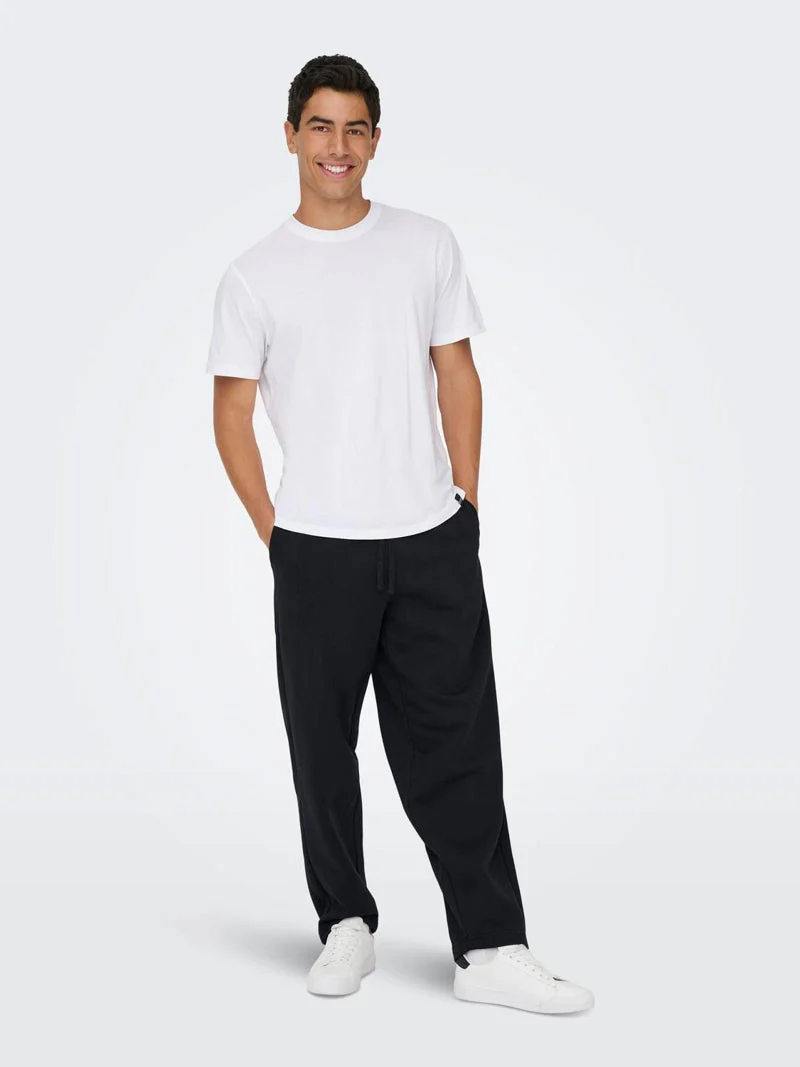 ONLY & SONS Ceres Wide Fit Sweat Pants Black - Image 9