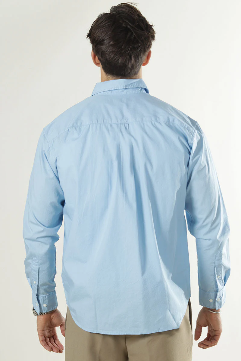 Jack & Jones Cody Relaxed Fit Poplin LS Hemd Chambray Blue - Image 7