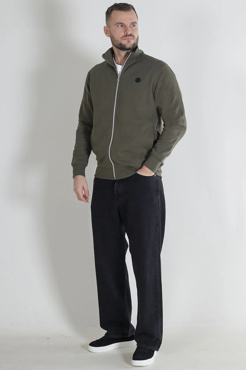 Kronstadt Lars Badge Zip Sweat Army - Image 2