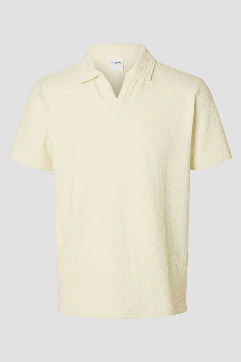 Selected Blake Split Neck Regular Fit SS Polo Egret - Image 5