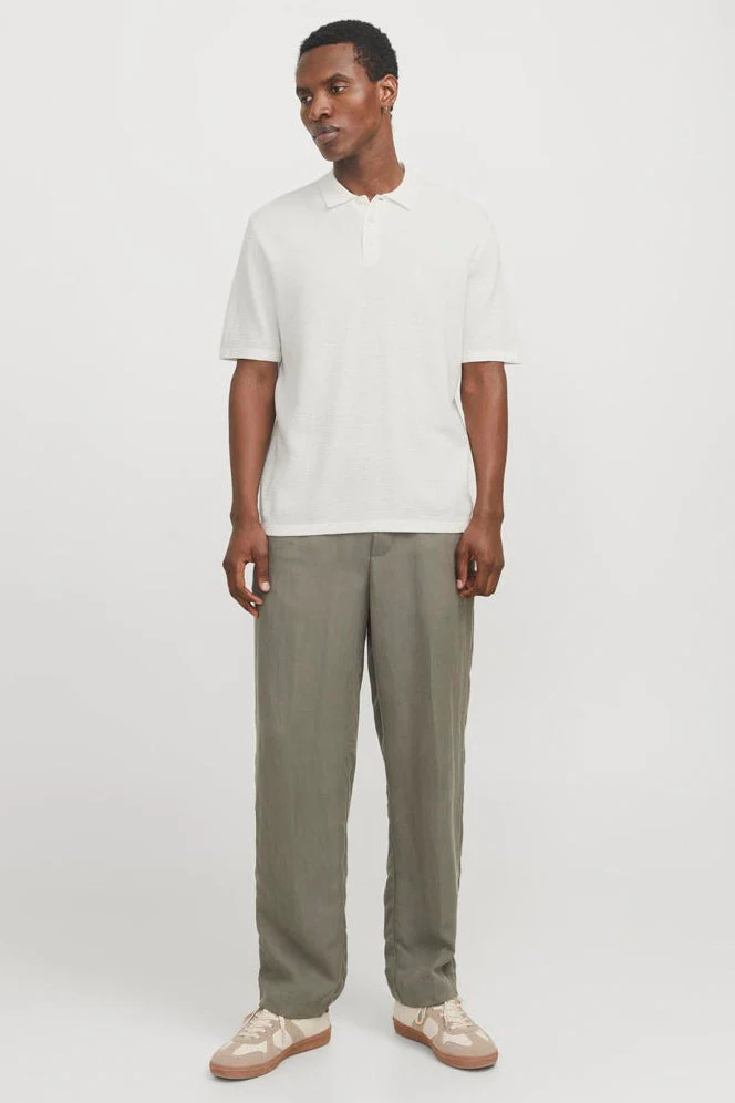 Jack & Jones Goerge Relaxed Fit Knit Polo Cloud Dancer - Image 2