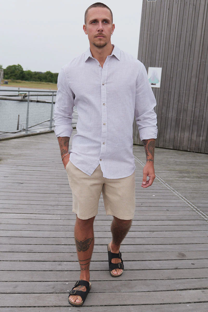 Jack & Jones Summer Shirt Linen Blend LS Crockery - Image 2