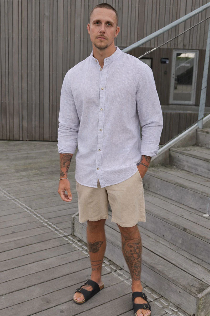 Jack & Jones Summer Hemd Linen Blend Band LS Crockery - Image 2