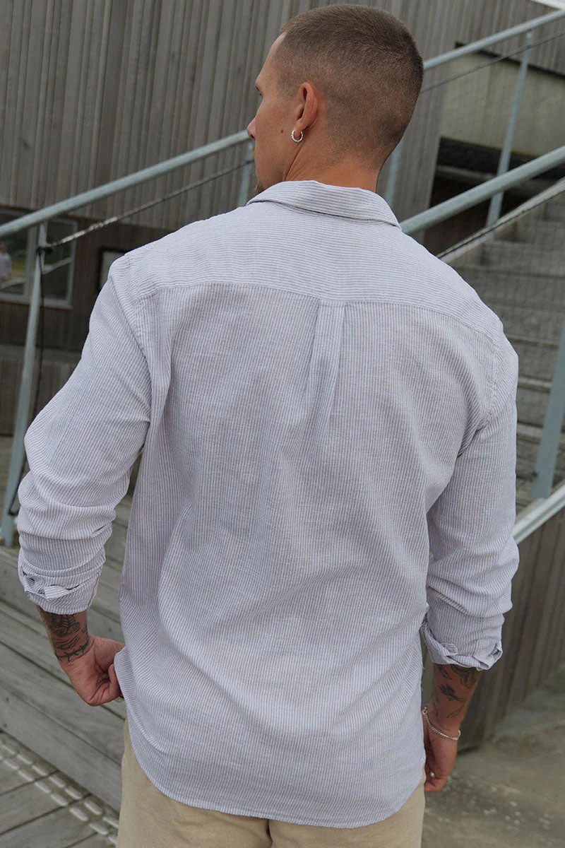 Jack & Jones Summer Hemd Linen Blend Band LS Crockery - Image 4