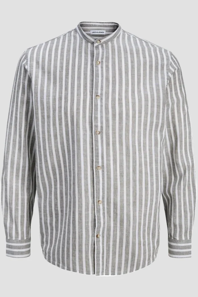 Jack & Jones Summer Hemd Linen Blend Band LS Vetiver - Image 5