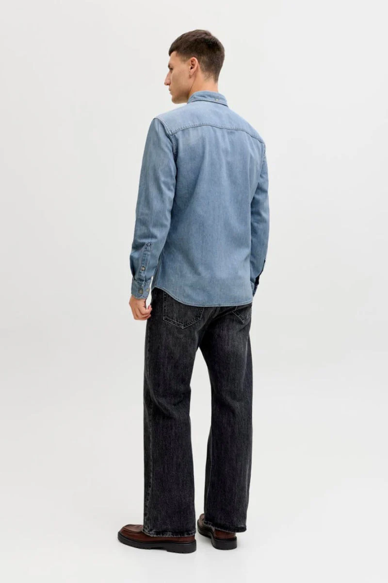 Jack & Jones Brook Oxford Hemd  Light Blue Denim - Image 3
