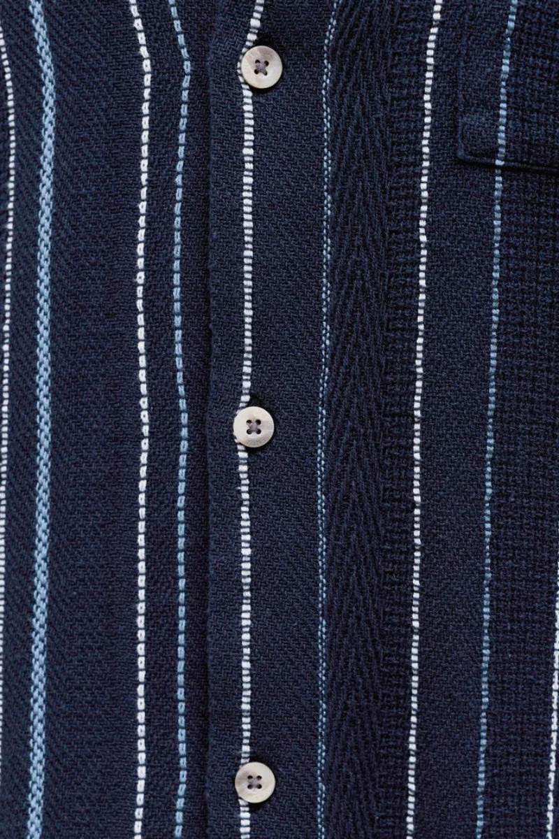 Jack & Jones Bradley Striped Resort Shirt SS Navy Blazer - Image 6