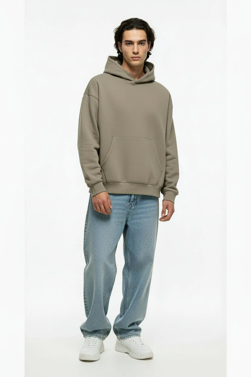 ONLY & SONS Goyle Box Fit Scuba Hoodie Walnut - Image 2