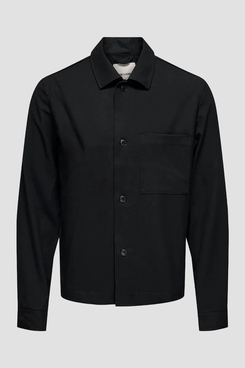 ONLY & SONS Miro Tailored Regular Fit Overshirt Black - Image 10