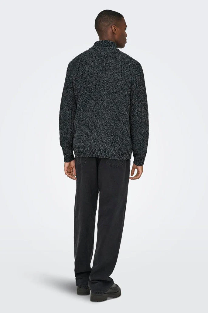 ONLY & SONS Join Reguler Fit High Neck Knit Black - Image 3