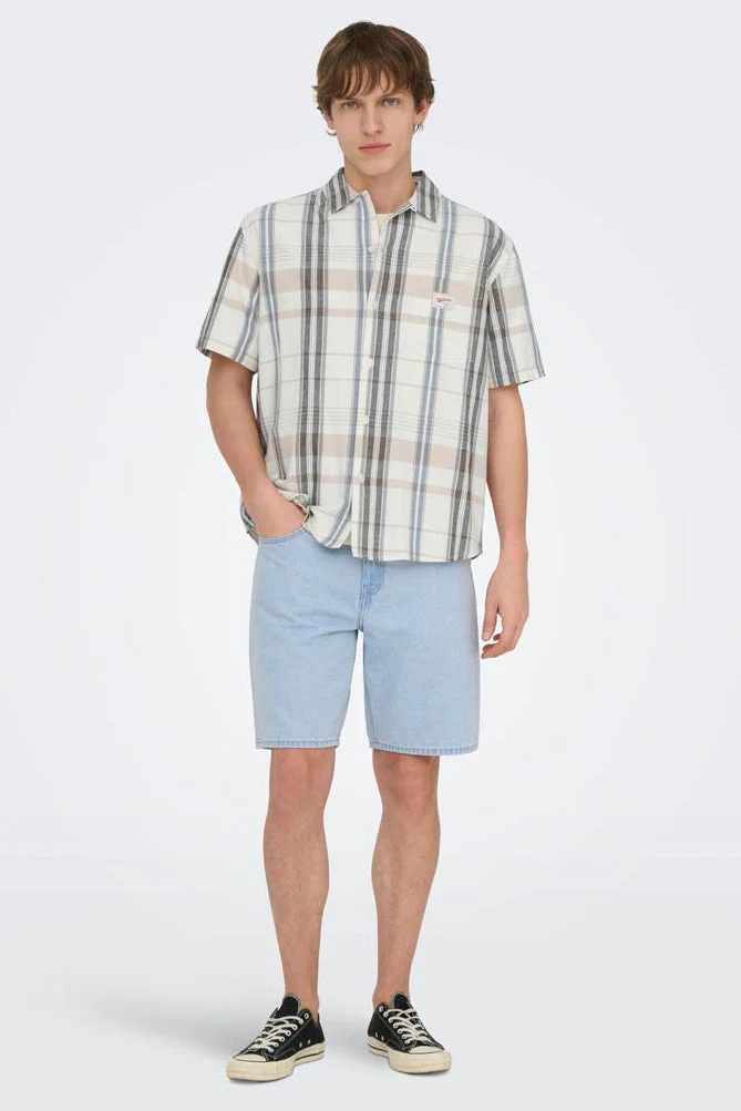 Only & Sons Ebert Rlx Resort SS Shirt Egret - Image 2