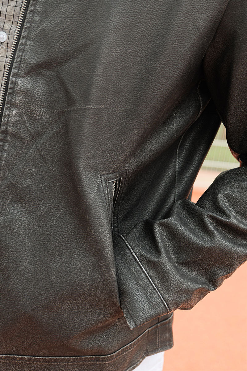 Jack & Jones Casablanca PU Jacket Black - Image 6