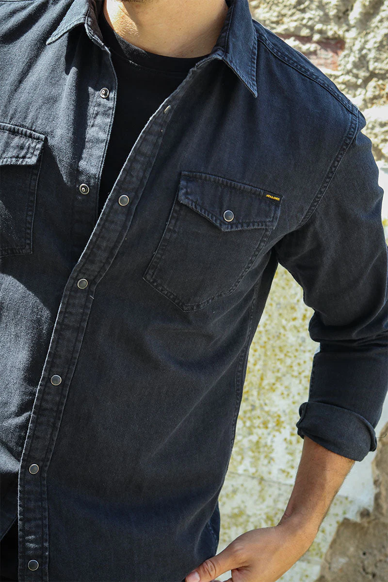 Jack & Jones SHERIDAN SHIRT L/S Black Slim - Image 3