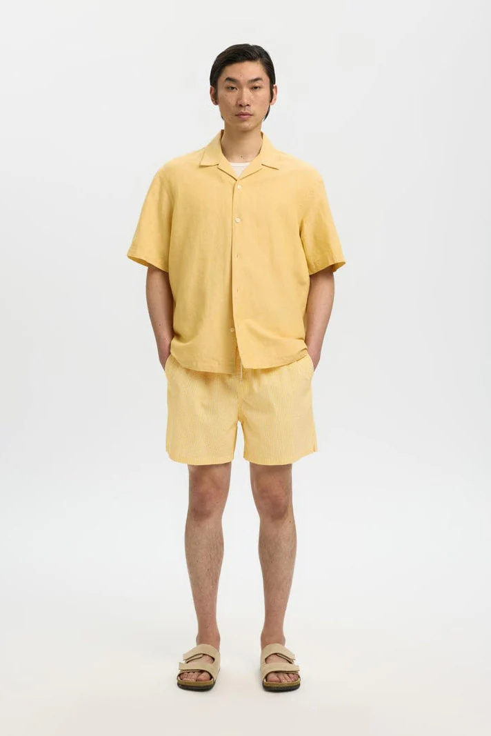 Selected Cooper Seersucker Swimshorts Spectra Yellow - Image 4