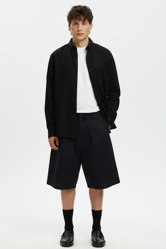 Selected Regclay Linenblend LS Shirt Black - Image 2