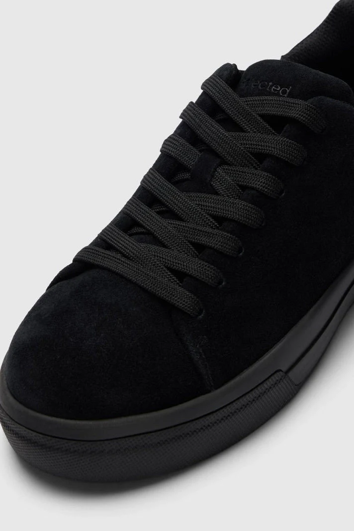 Selected David Chunky Suede Sneaker Black - Image 5