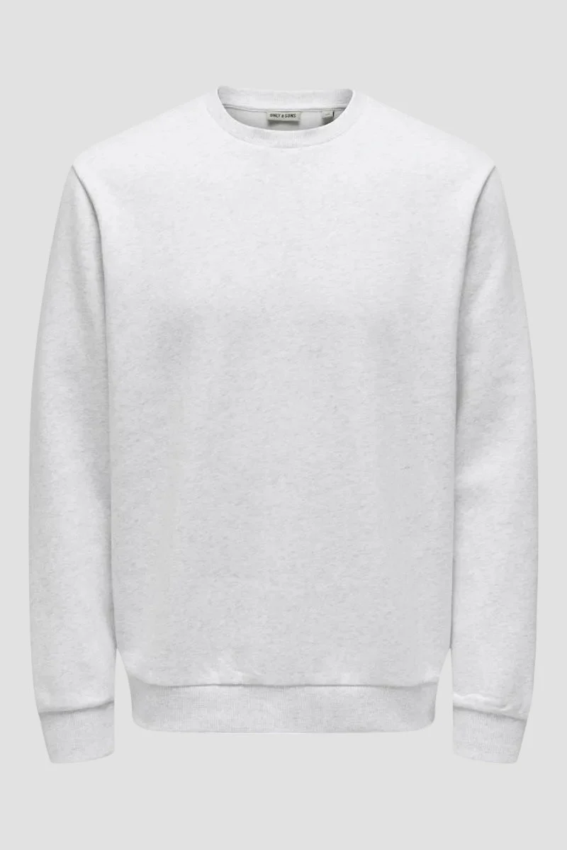 Only & Sons Ceres Crew Neck Super Light Grey Melange - Image 5