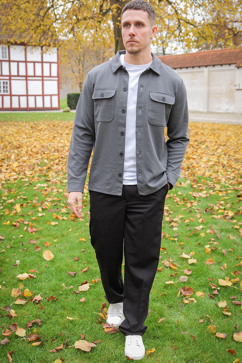 Only & Sons New Kodyl Overshirt Grey Pinstripe - Image 2