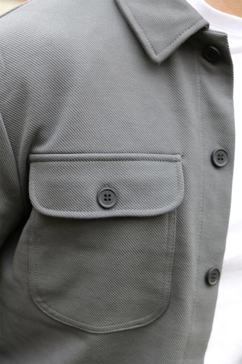 Only & Sons New Kodyl Overshirt Grey Pinstripe - Image 5