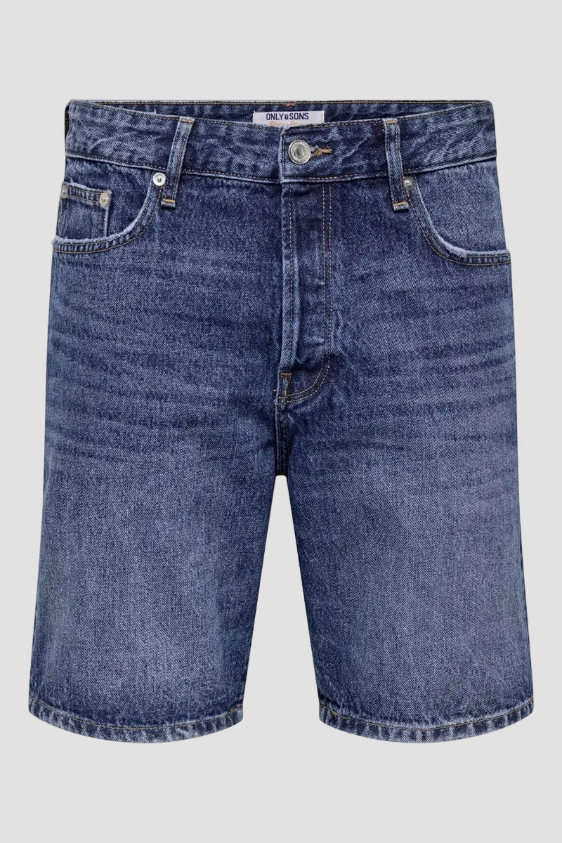 Only & Sons Edge DB 3223 Dark Blue Denim Shorts - Image 3