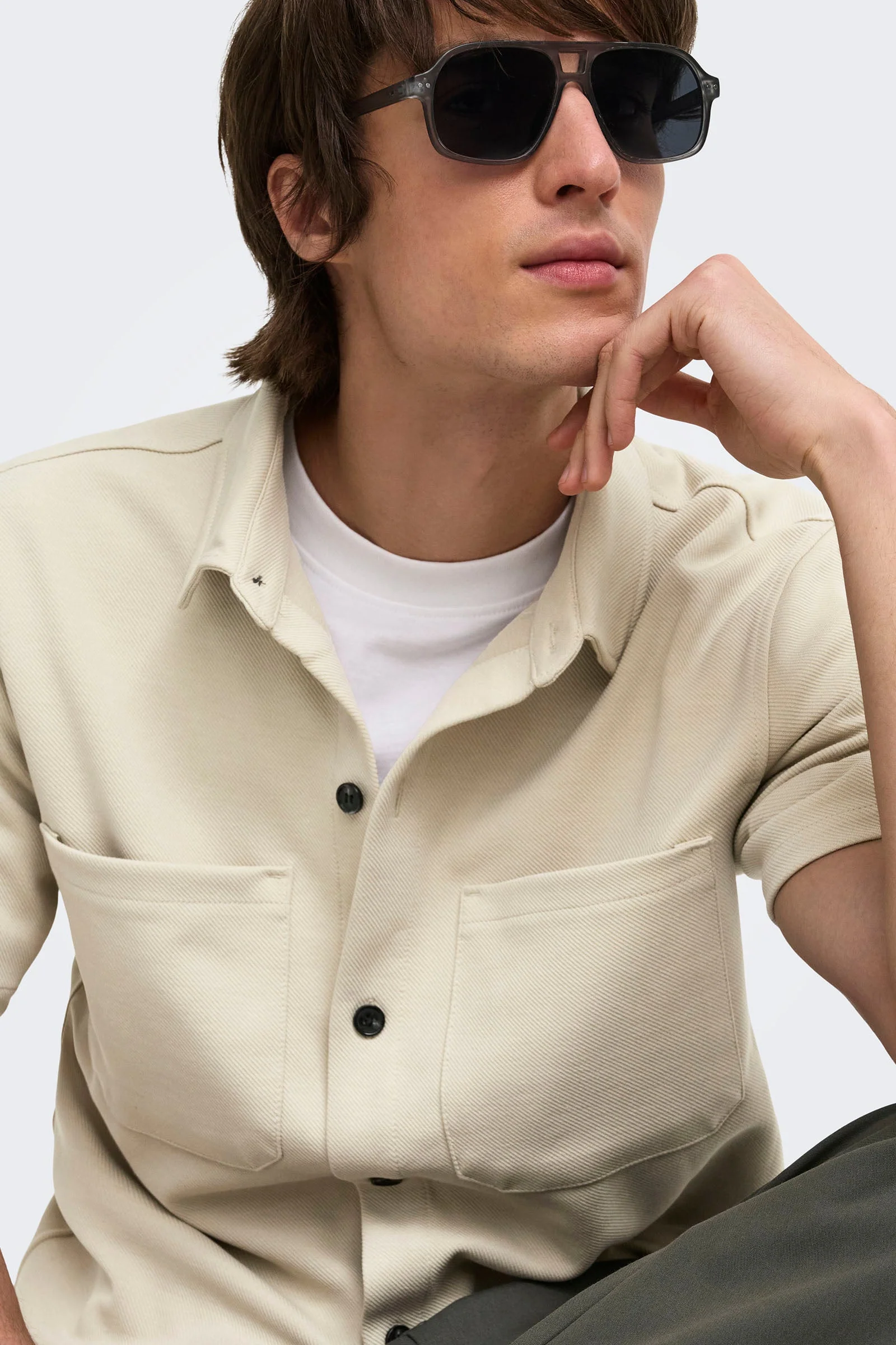 Only & Sons New Kodyl Life Reg SS Shirt Silver Lining - Image 3