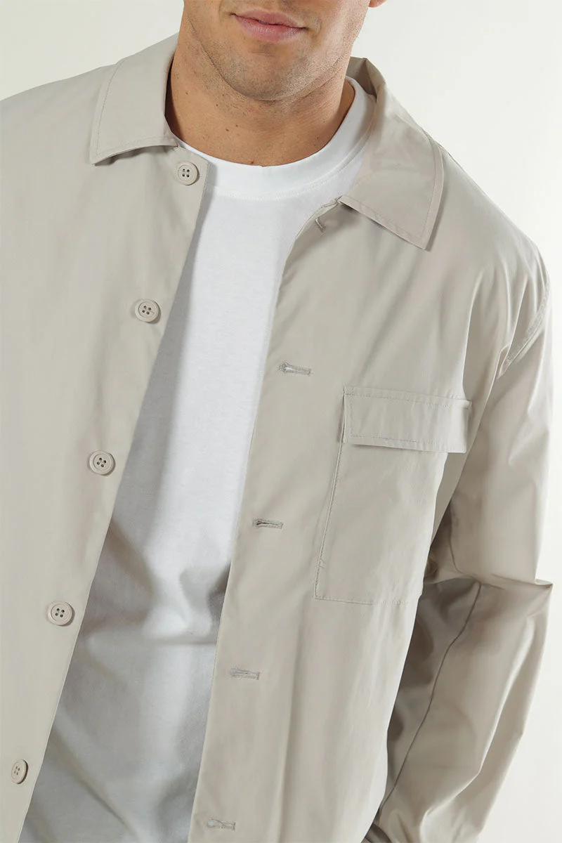 Only & Sons Gereth Life Stretch Shacket Silver Lining - Image 3