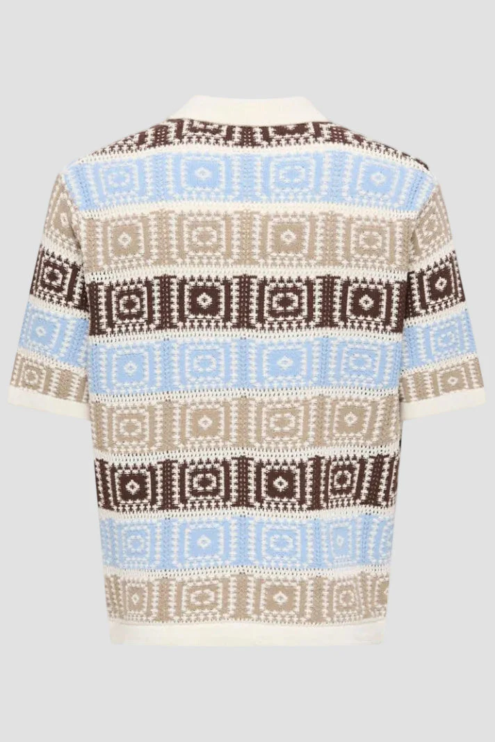 Only & Sons Bart Life Rlx 5 SS Resort Knit Cloud Dancer - Image 5