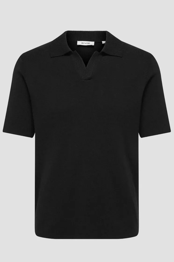 Only & Sons Travis Reg SS Mel Knit Black - Image 4