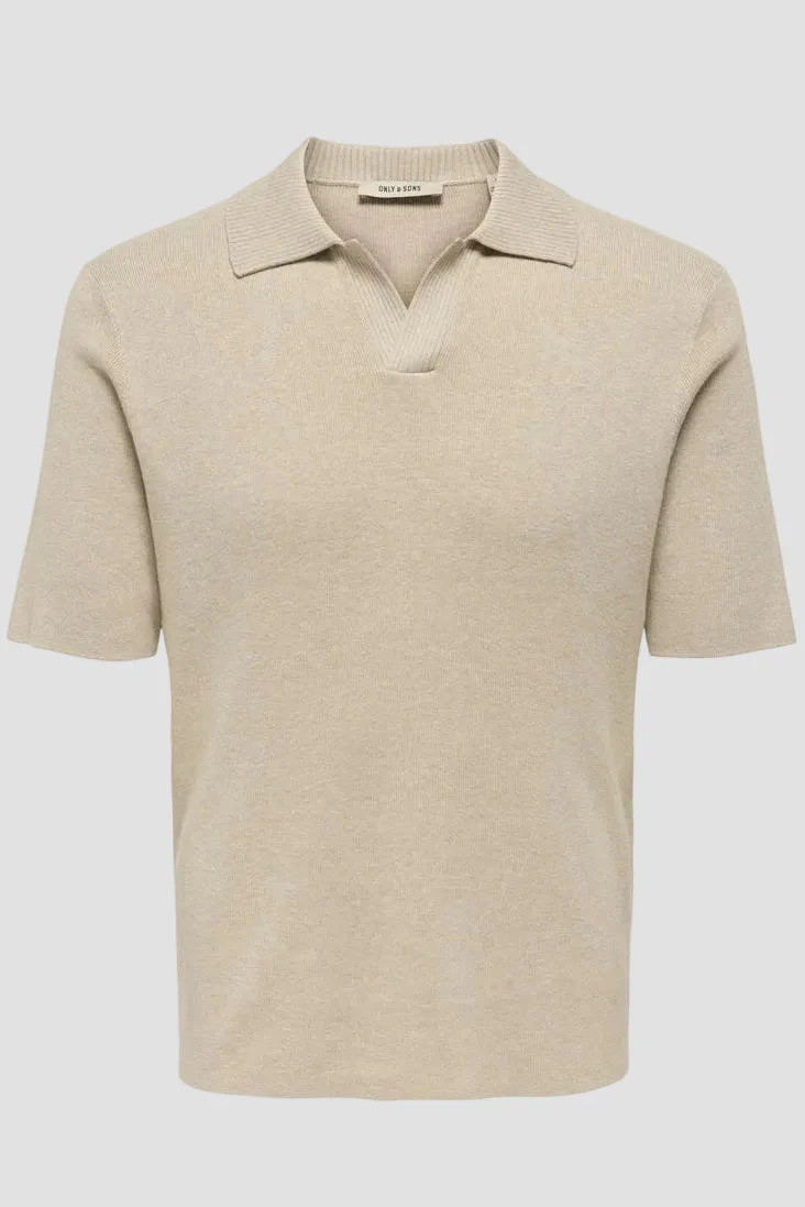 Only & Sons Travis Reg Fit Polo Oatmeal - Image 5